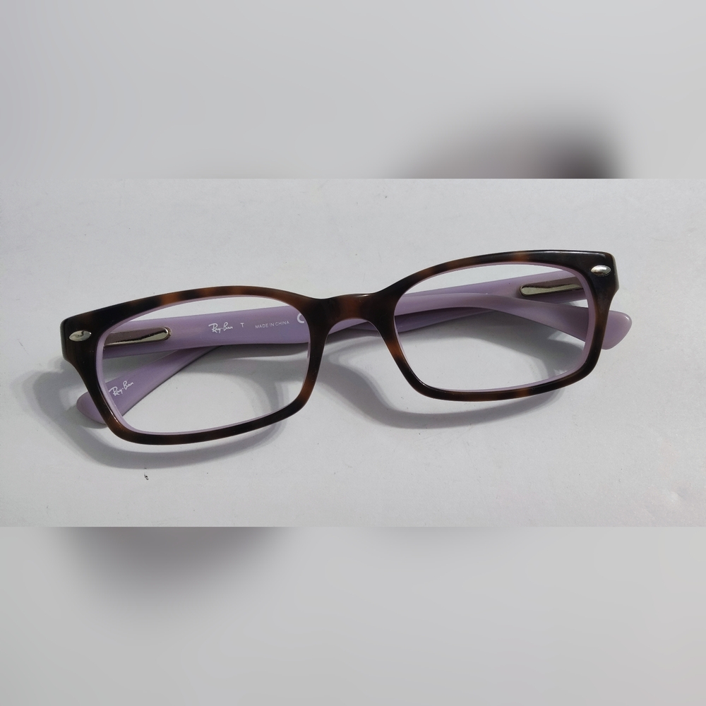 Ray-Ban Brown and Lavender Glasses Frame With Case 50×19 135. Pre-owned.